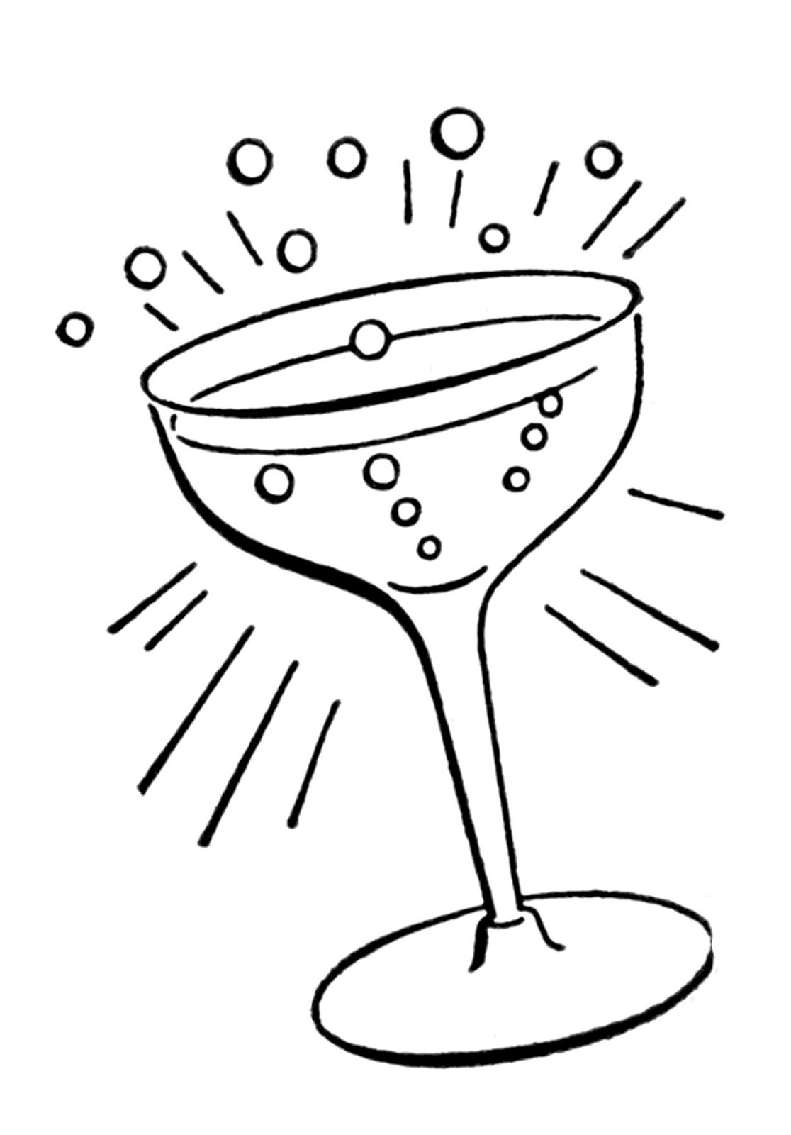 Retro line drawings cocktail glass the graphics fairy clip art