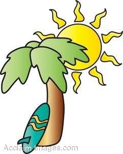 Surfboard summer trees clipart free clipart images
