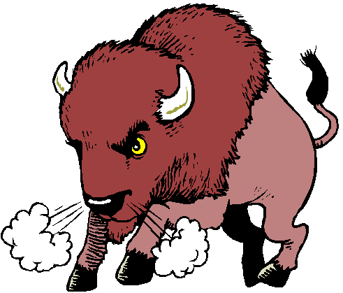 Angry buffalo clipart