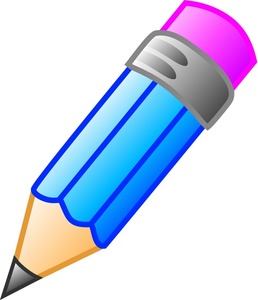 Blue pencil education clipart