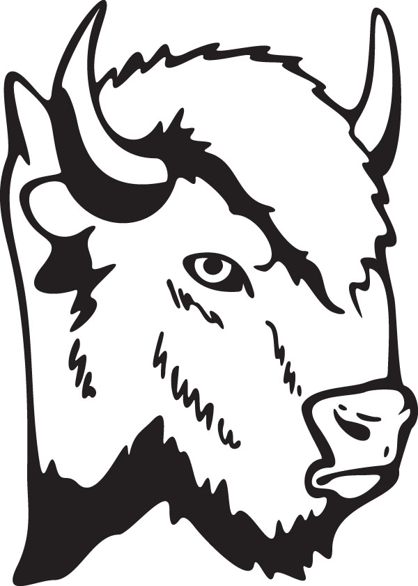 Buffalo bison head animal clip art for custom ts