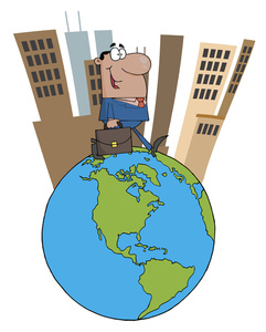 Businessman clipart image businessman on top of the world as he