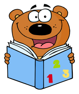 Education clipart image clip art illustration of a happy bear