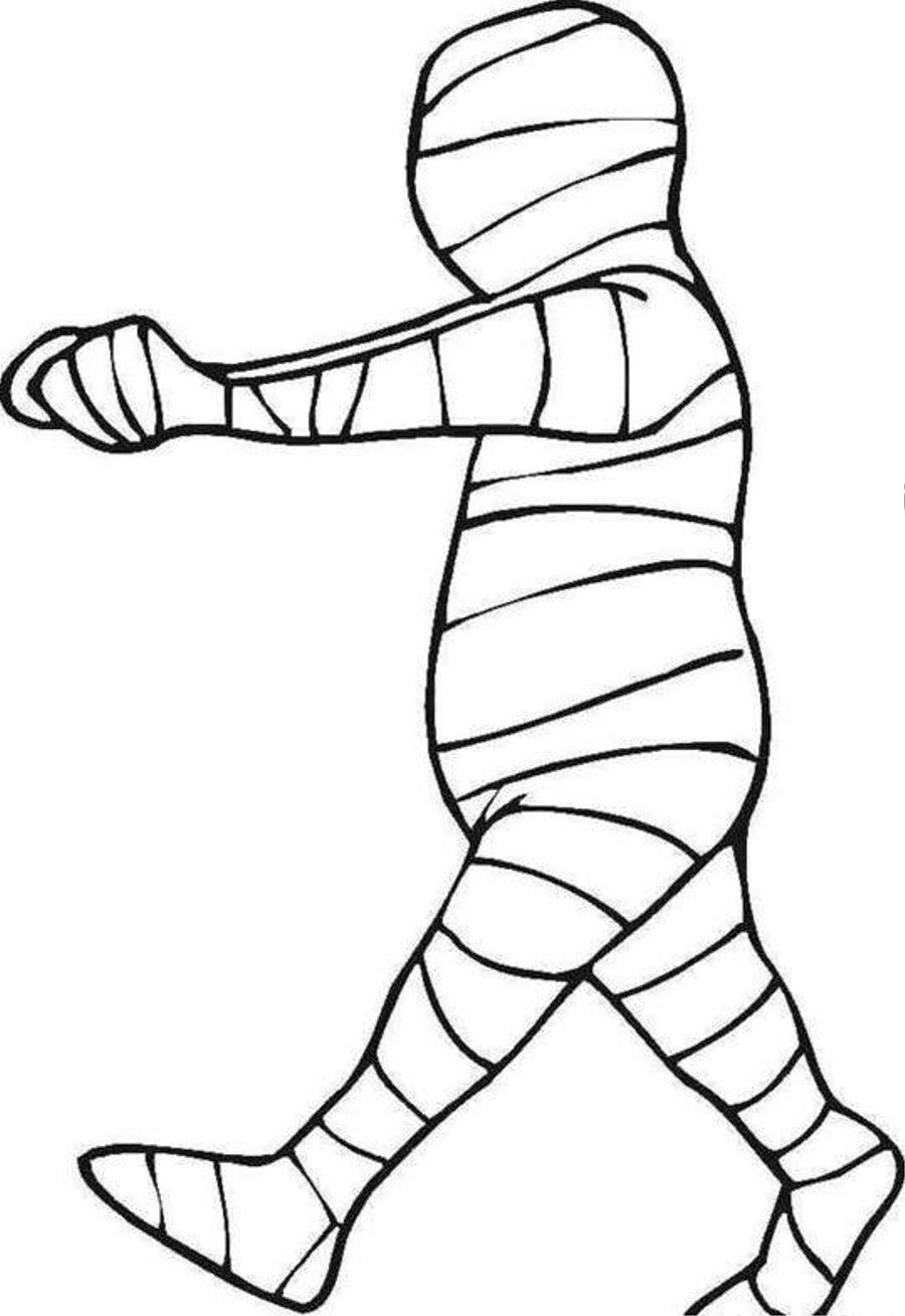 Halloween mummy coloring pages clip art