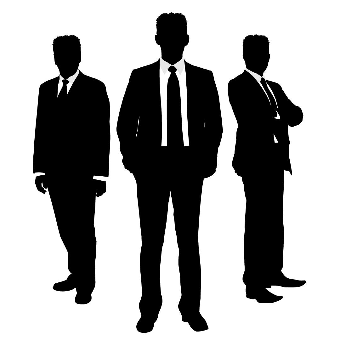 Vehicles for businessman walking silhouette clipart