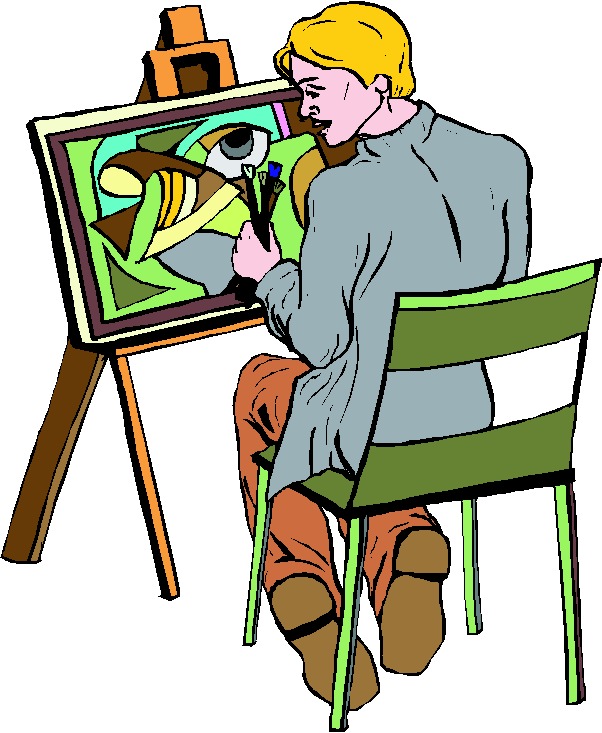 Artist picture of a painter clipart