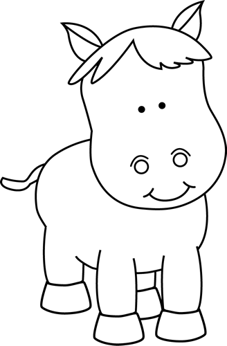 Black and white pony clip art black and white pony image