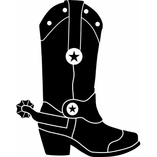 Cowboy boots clipart black and white free 2