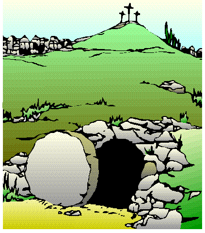 Easter sunday empty grave clipart 2
