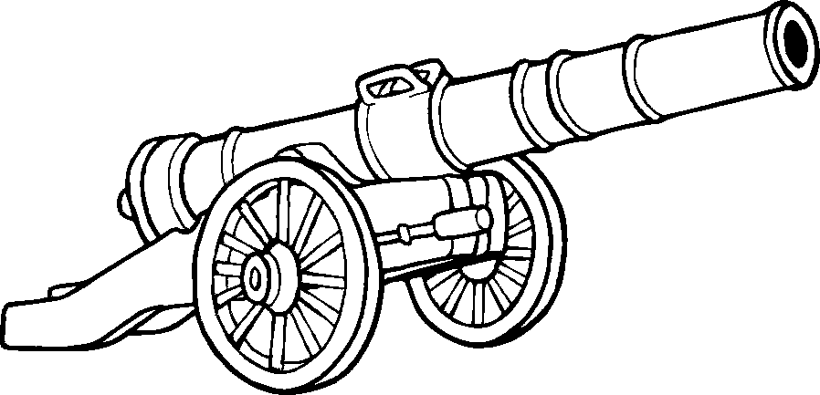 Free coloring pages of cannon clip art