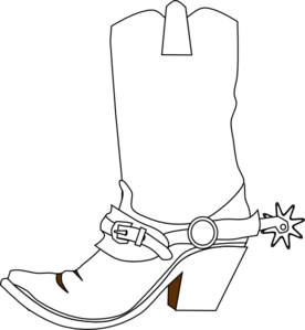 Image cowboy boot outline clipart