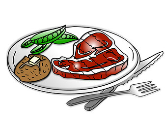 Image steak on a plate clipart