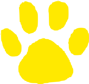Jaguar paw print in gold clip art at vector clip art