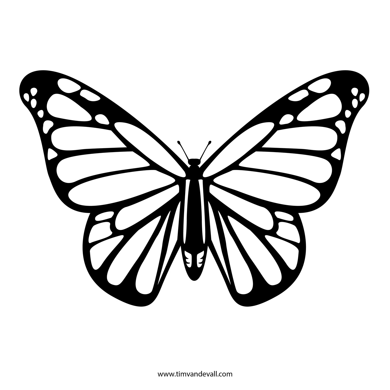 Monarch butterfly butterfly outline 7 clip art