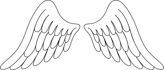 Pair of white angel wings free clip art