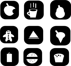 Snack icons clip art at vector clip art