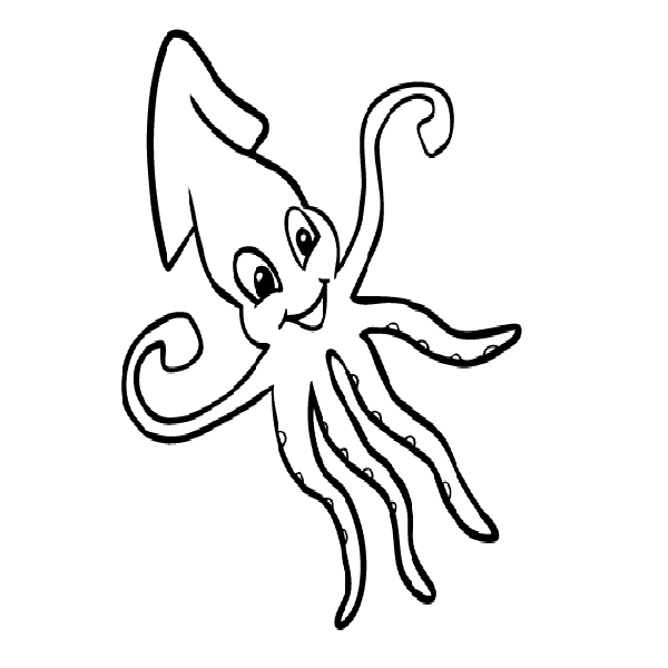 Squid coloring page free clipart images 2