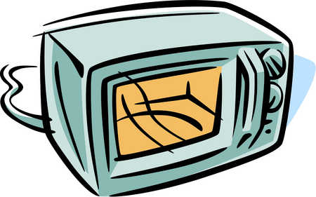 Stock illustration drawing of a microwave oven clip art