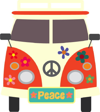 Peace and love bus clip art