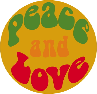 Peace and love button clipart