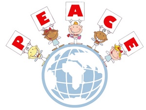 Peace clipart image angels holding cards saying a and