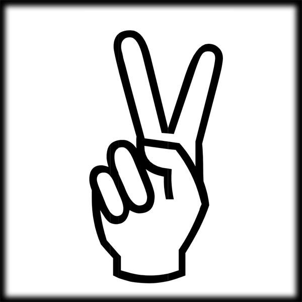 Peace sign clip art black and white free clipart 2