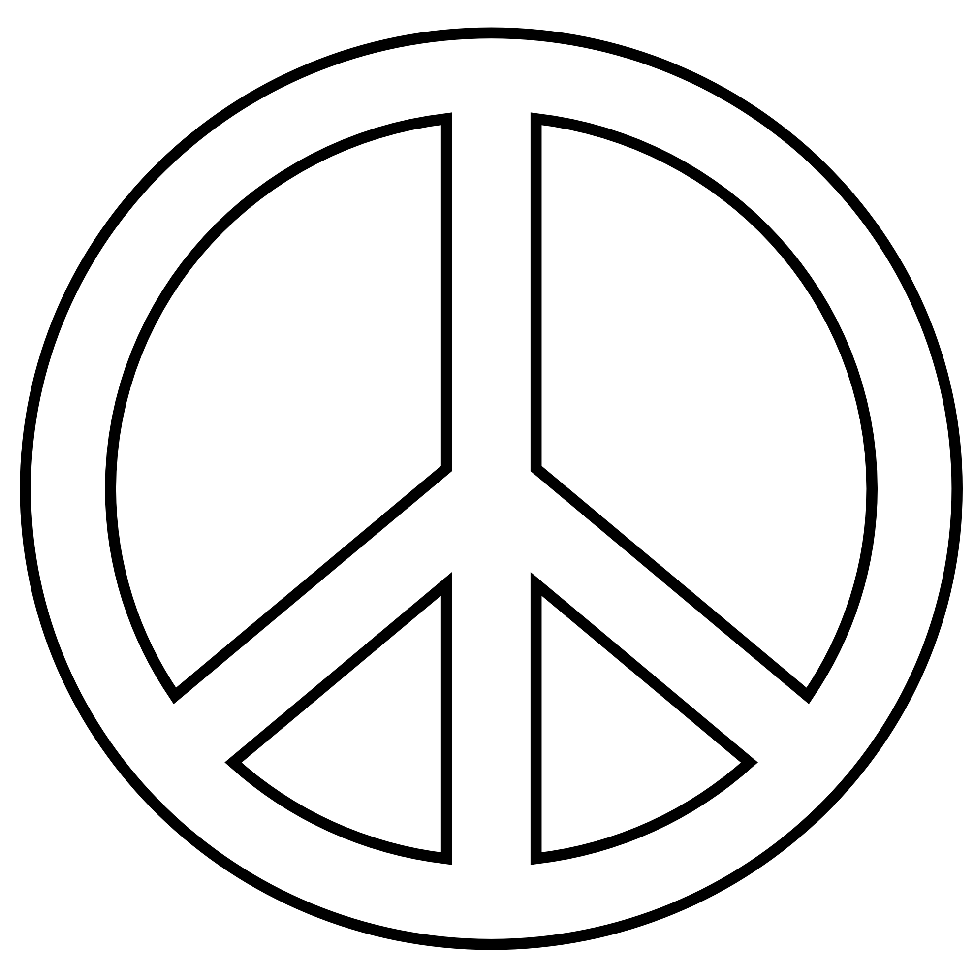 Peace sign clip art black and white free clipart
