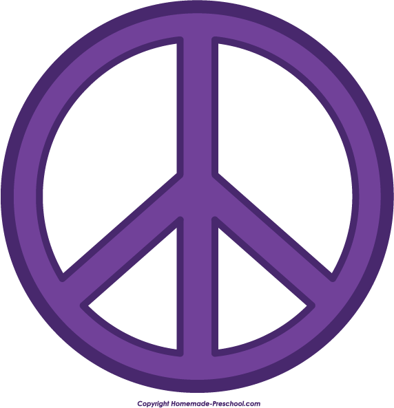 Peace sign purple clip art