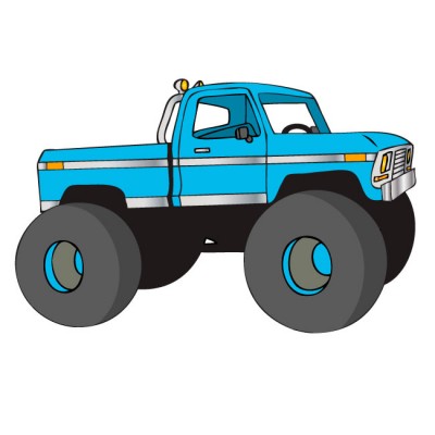 Blue pick up monster truck wall decal by kowalla clip art