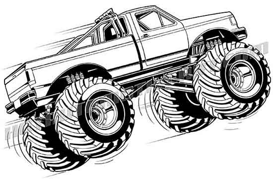 Ford monster truck vector clipart buy two images get one