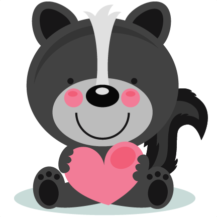 Large cute valentine skunk clip art