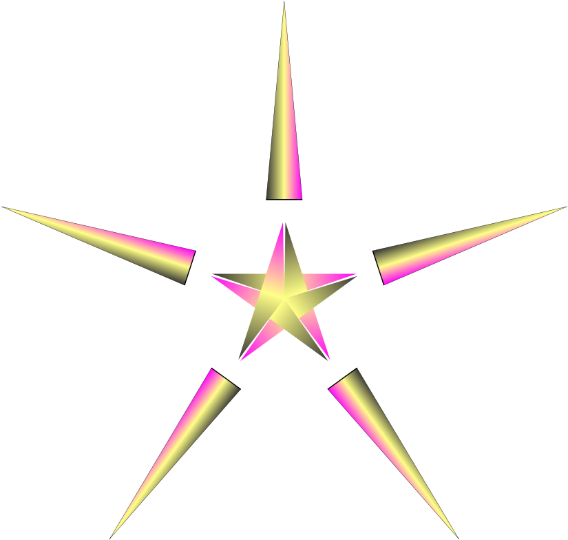 Clipart christmas star with pulsing colors