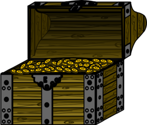 Pirate treasure chest with coins clip art at vector