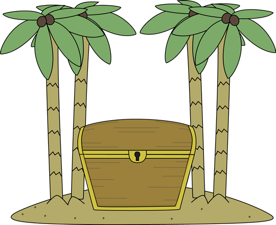 Treasure chest on an island clip art treasure chest on an island