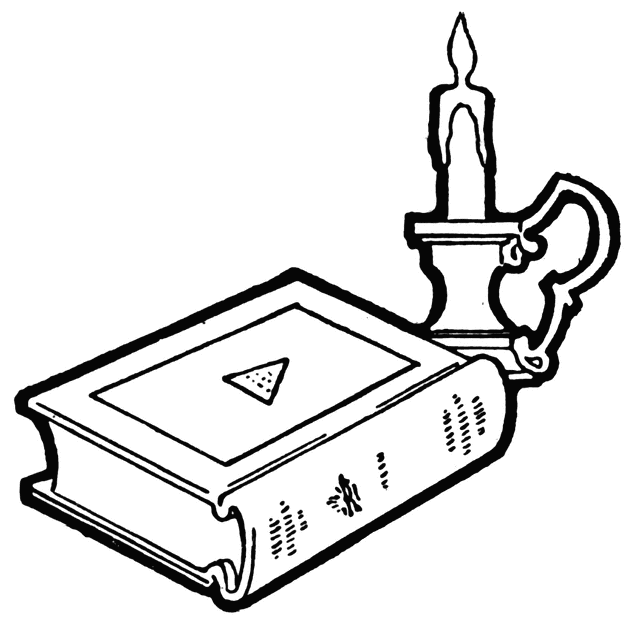Book and candle clipart etc