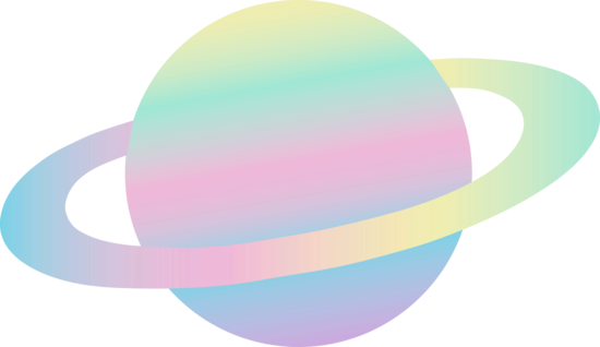 Pastel colored ringed alien planet free clip art