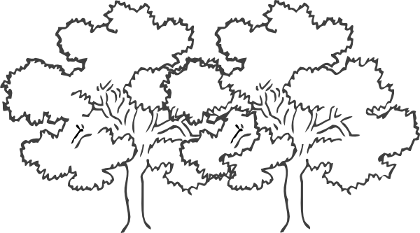 Two joined oak trees clip art at vector clip art