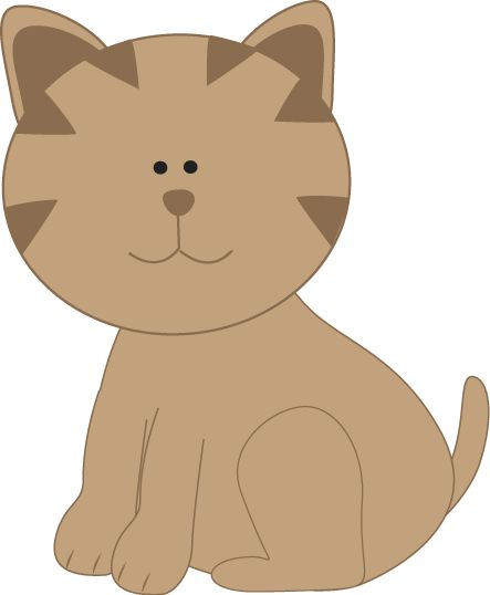 Cartoon pouncing kitten clip art kitty cat cute brown kitty
