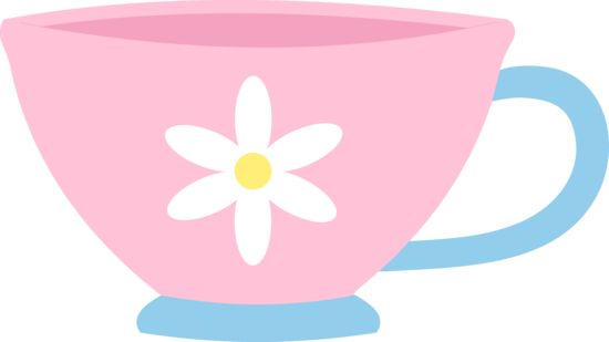 Cute pink teacup with daisy free clip art tea