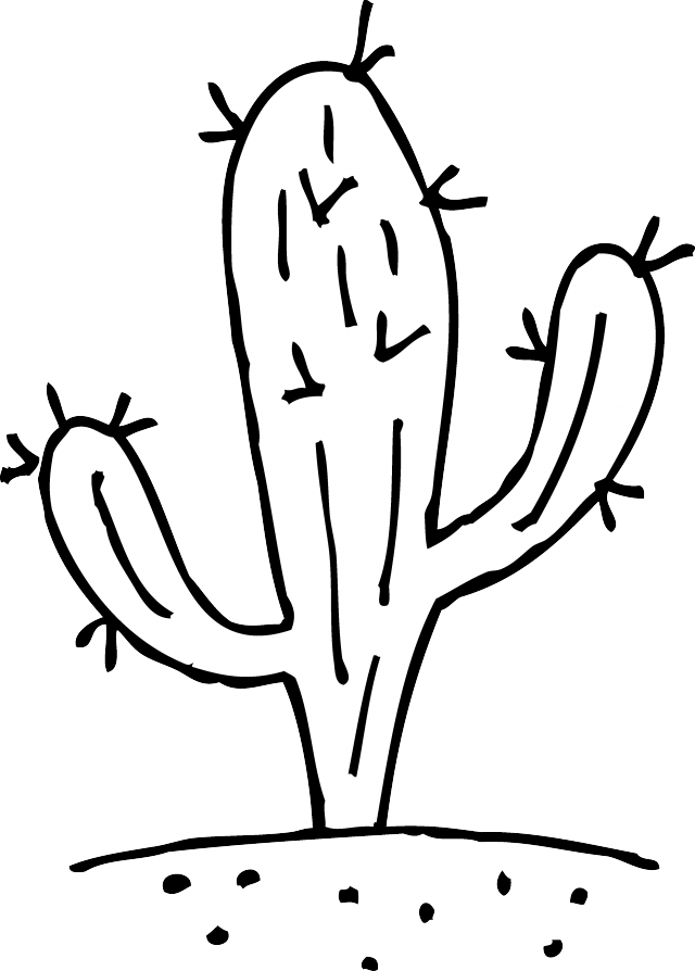 Gallery for black and white cactus clipart 2