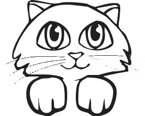 Kitten clip art black and white free clipart images 2