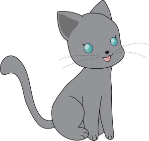 Kitten clipart image cute little grey kitty with blue eyes