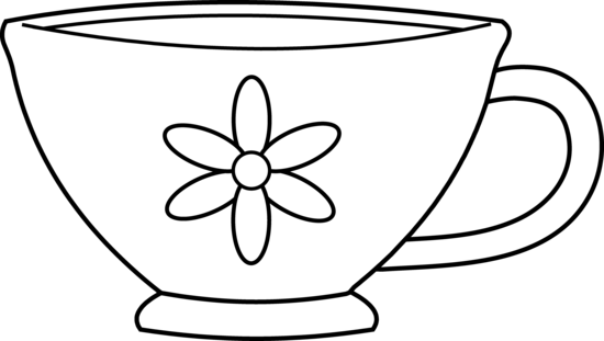Teacup clipart black and white free clipart