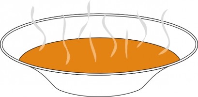 Bowl of steaming soup clip art free vector in open office drawing