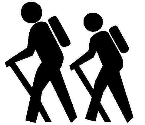 Hiking hikers clip art clipart
