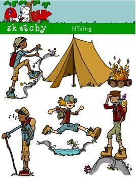 Hiking outdoor kids clipart camping clipart hiking clip art