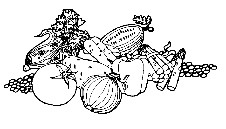Pic clipart vegetables black and white