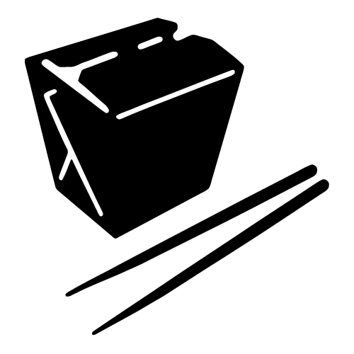 Chinese food chinese take out with chopsticks clip art