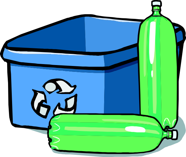 Recycle recycling bin and bottles clip art at vector clip art