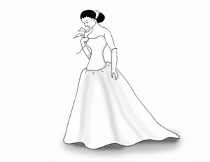Bridal black and white bride wedding clip art